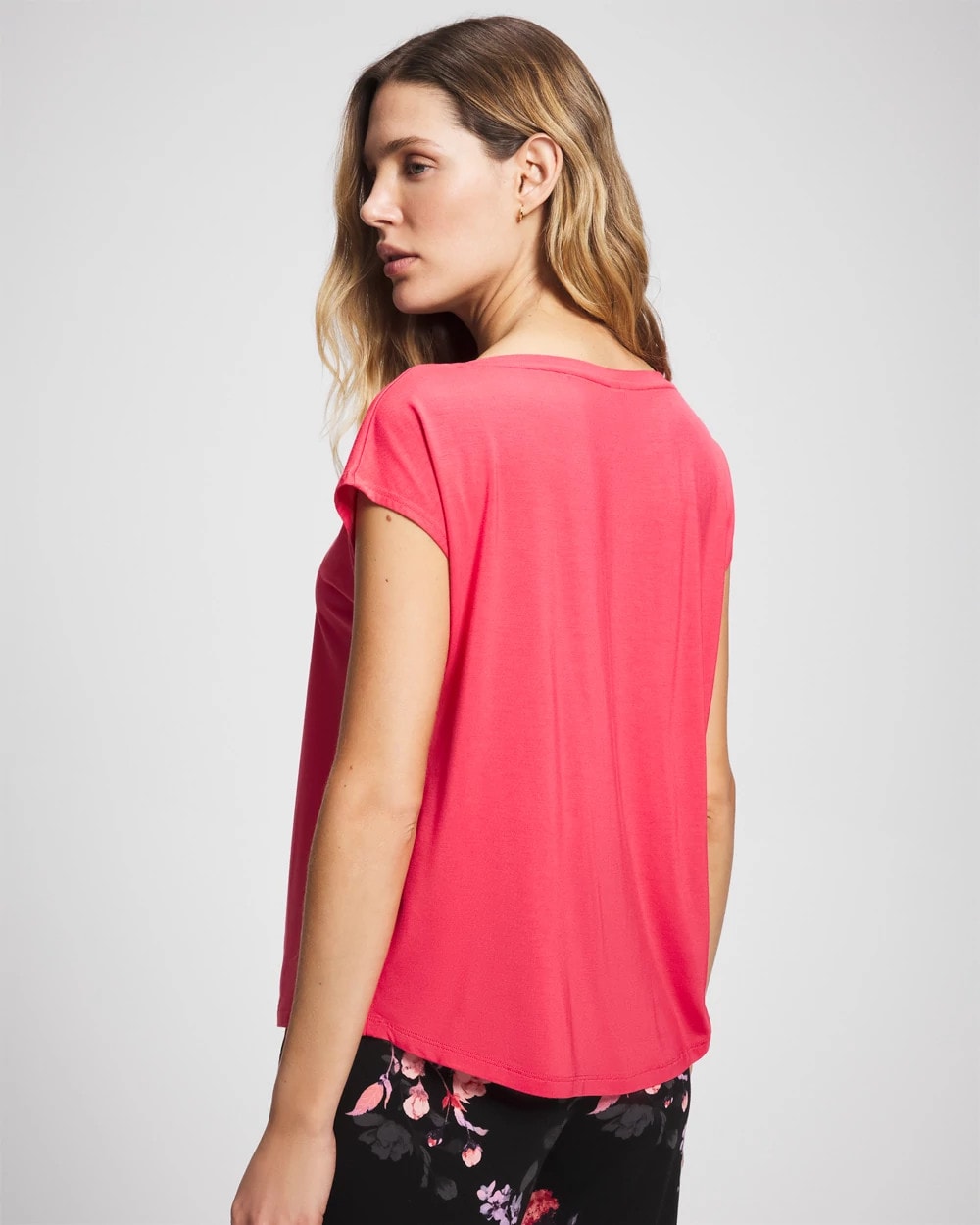 Short Sleeve Boat Neck Top