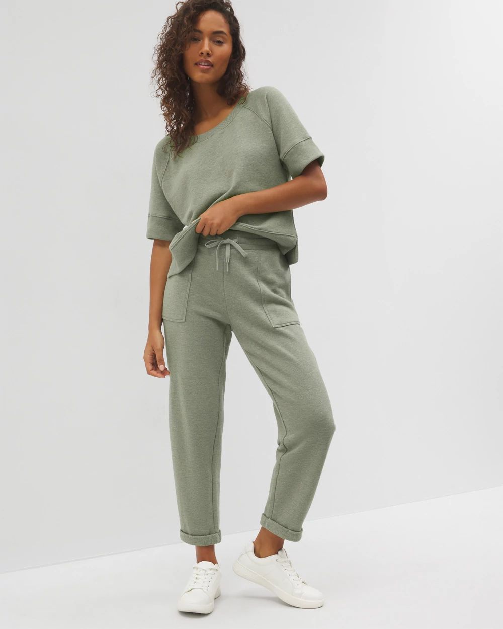 Cotton Terry Cropped Pants