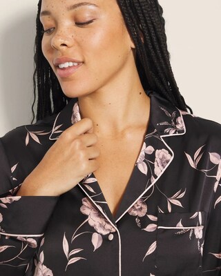 Long-Sleeve Notch Collar Pajama Top click to view larger image.