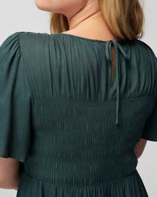 Flutter Sleeve Midi Bra Dress