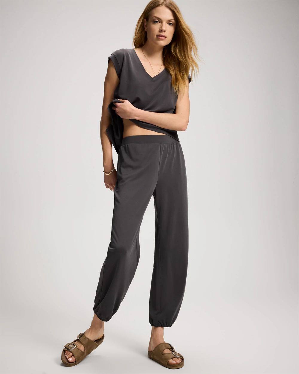Sand Washed Relaxed Harem Pants