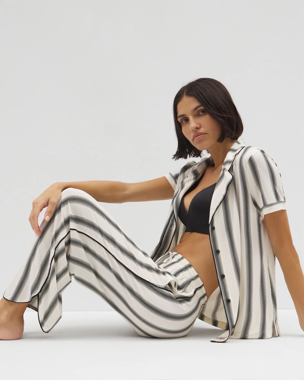 Cool Nights Piped Crop Pajama Pants