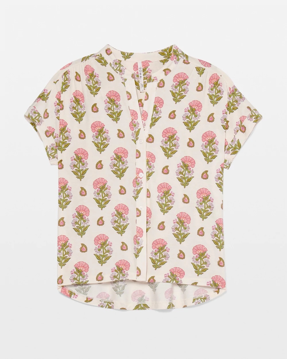 Short-Sleeve Button-Front Pajama Top