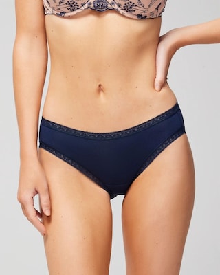 Cotton Hipster Panty with Lace Trim