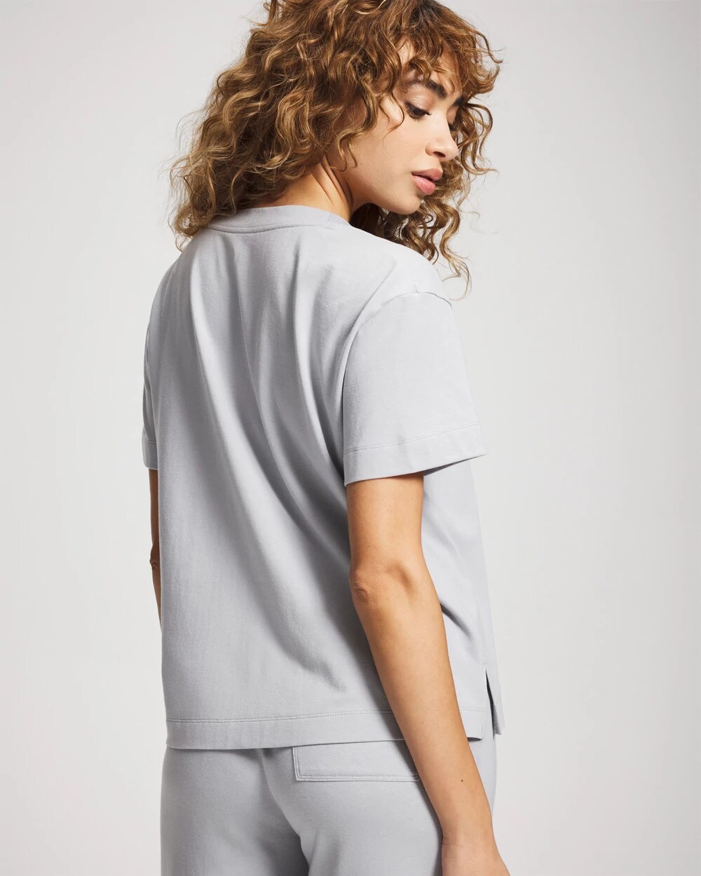 Relaxed V-Neck Short Sleeve Pajama Tee