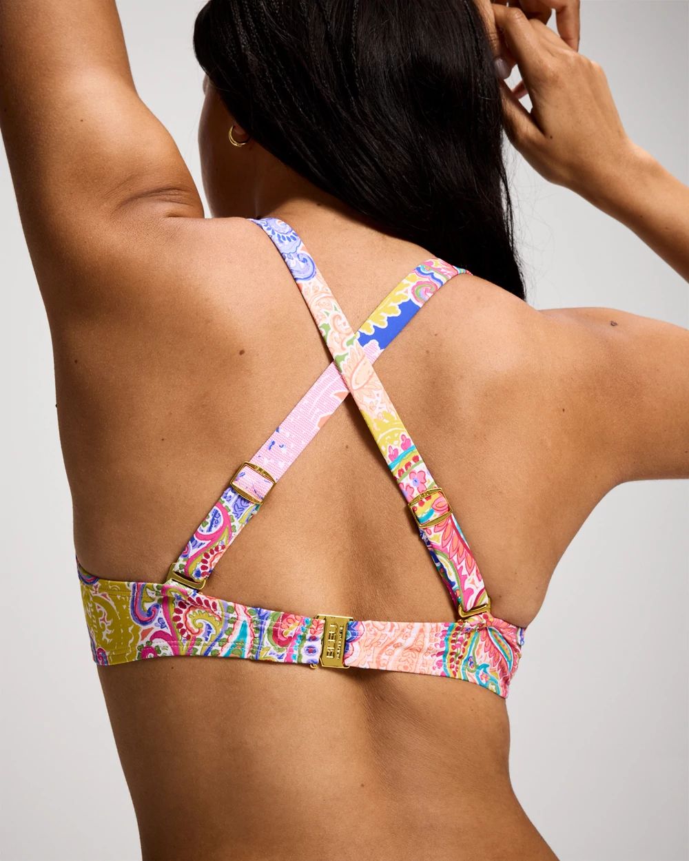 La Vida Bohemia Draped Bikini Swim Top click to view larger image.