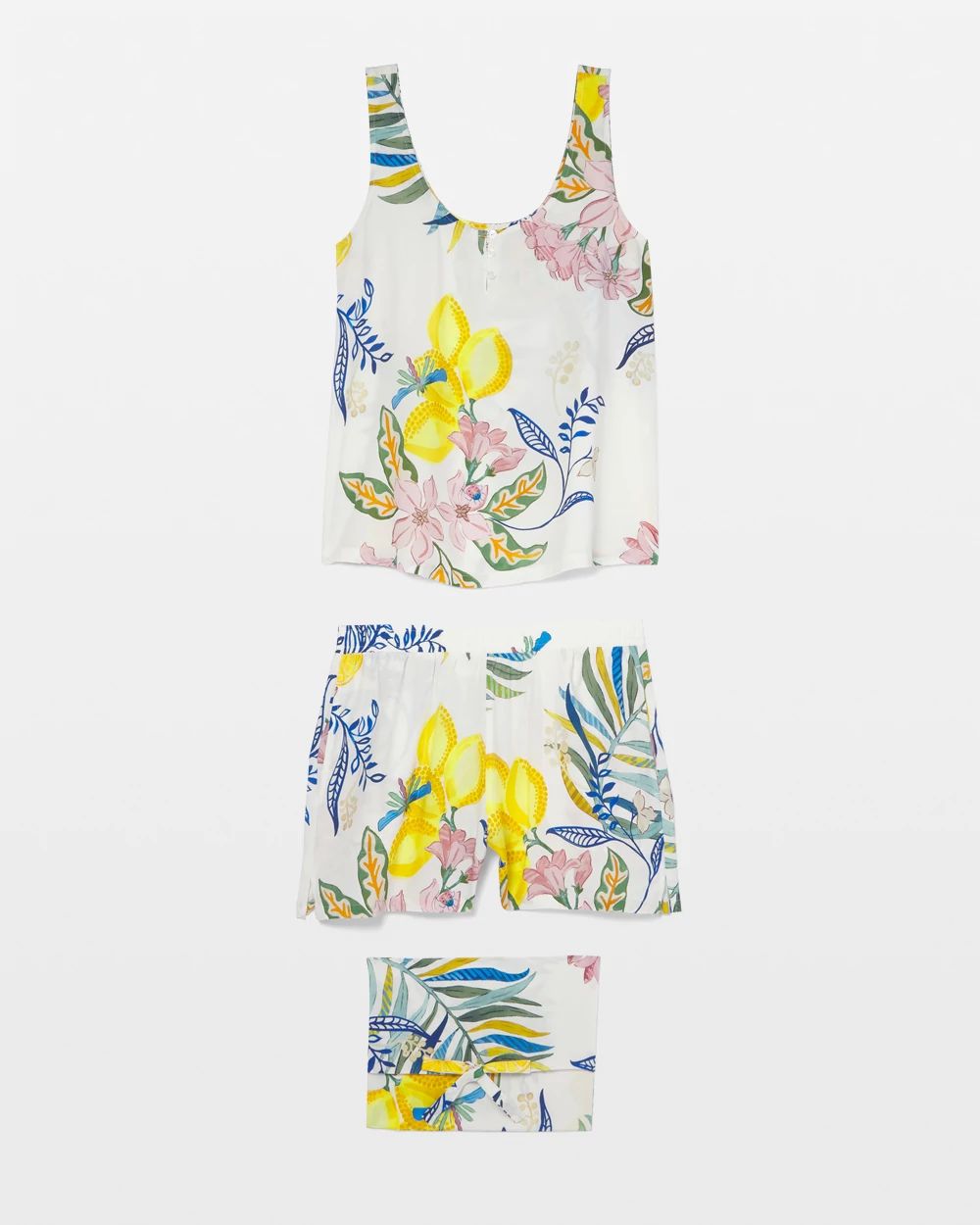 Rayon Challis Tank Shorts Pajama Set
