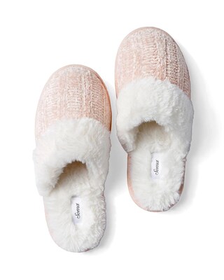 Chenille Slippers Red