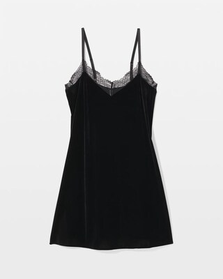 Velvet Lace Trim Chemise click to view larger image.