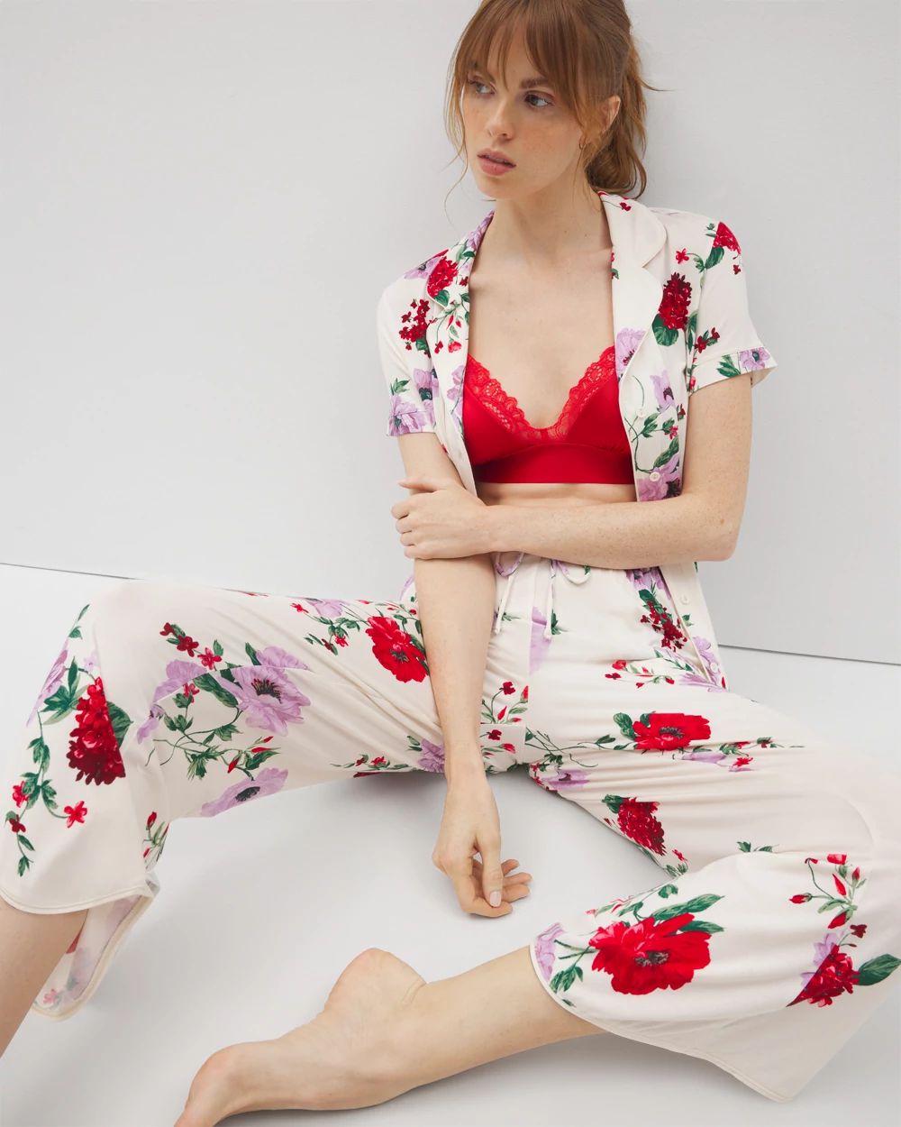 Cool Nights Piped Crop Pajama Pants