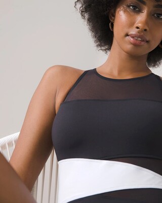 Beattie Don't Mesh With Me Cross-Back One-Piece Swimsuit