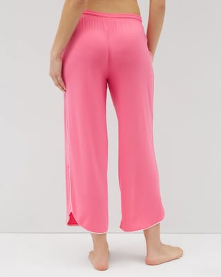 Solid Piped Crop Pajama Pant click to view larger image.