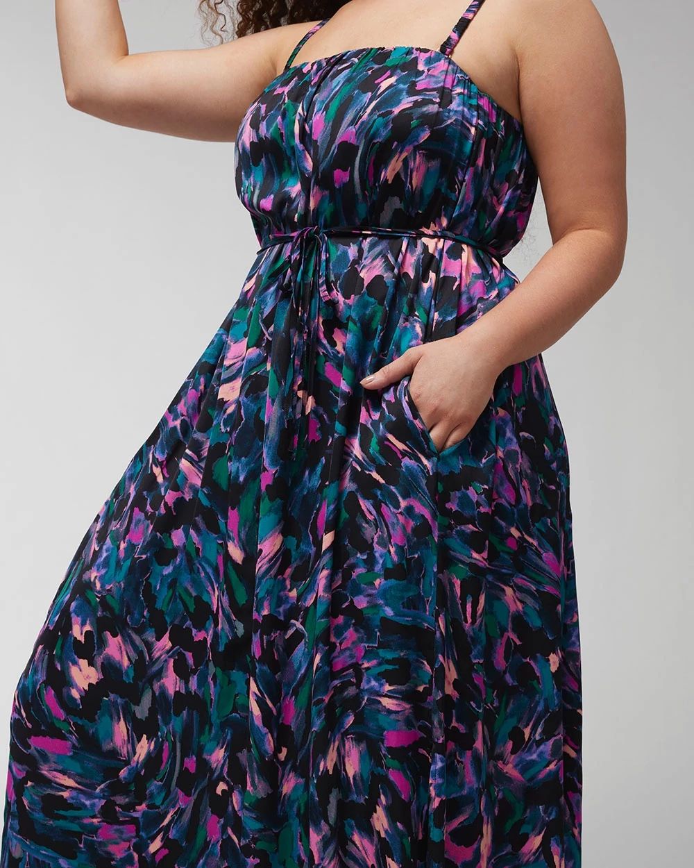 Crinkle Satin Oversized Maxi Bra Dress