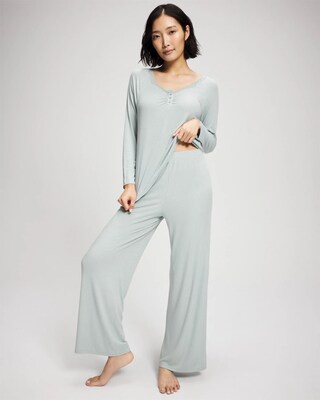 Pointelle Wide Leg Pajama Pant