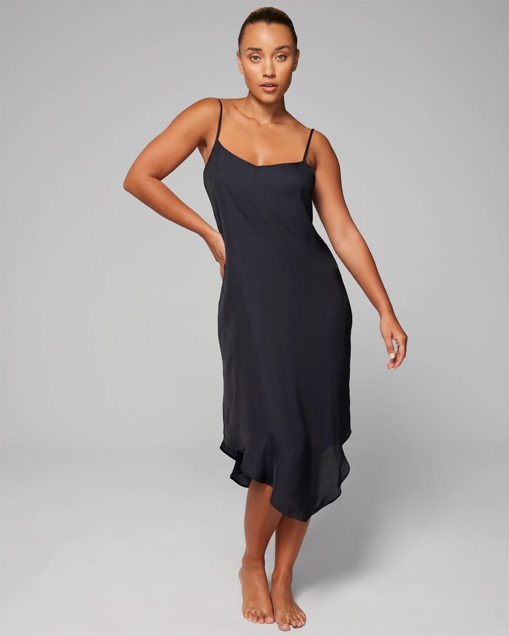 Crinkle Satin Midi Gown