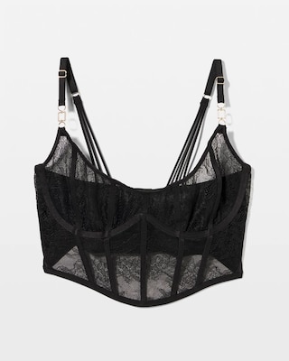 Sheer Glam Long Line Scoop Bralette click to view larger image.