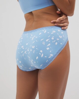 Cotton High-Leg Brief Panty with Lace Trim click to view larger image.