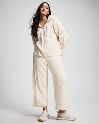 Cable Knit Plush Ankle Pant