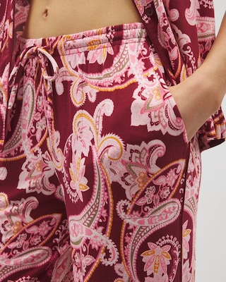 Piped Crop Pajama Pants click to view larger image.