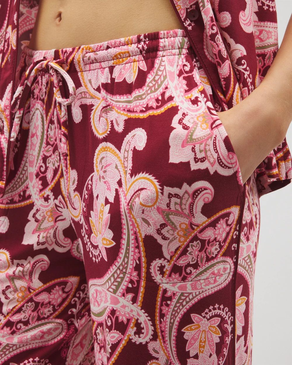Cool Nights Piped Crop Pajama Pants