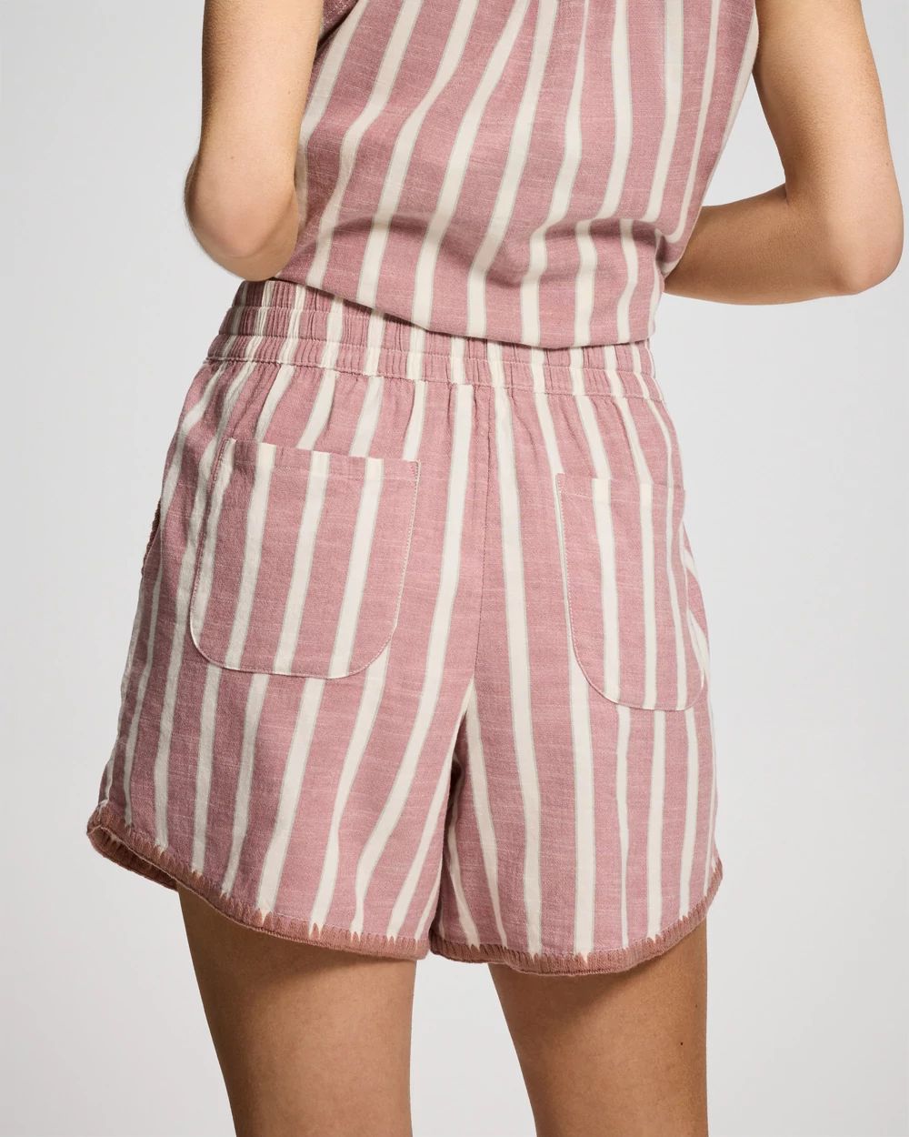 Beach Cotton Relaxed Blanket Stitch Shorts