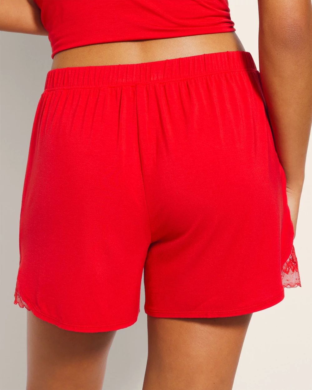 Cool Nights Lace Trim Pajama Shorts