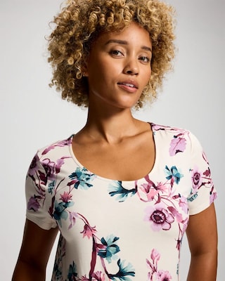 Short Sleeve Scoop Neck Sleepshirt click to view larger image.