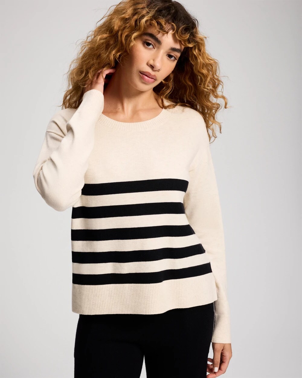 Soma Women's Long-sleeve Dolman Sweater Top In Ivory Size Small |  In White