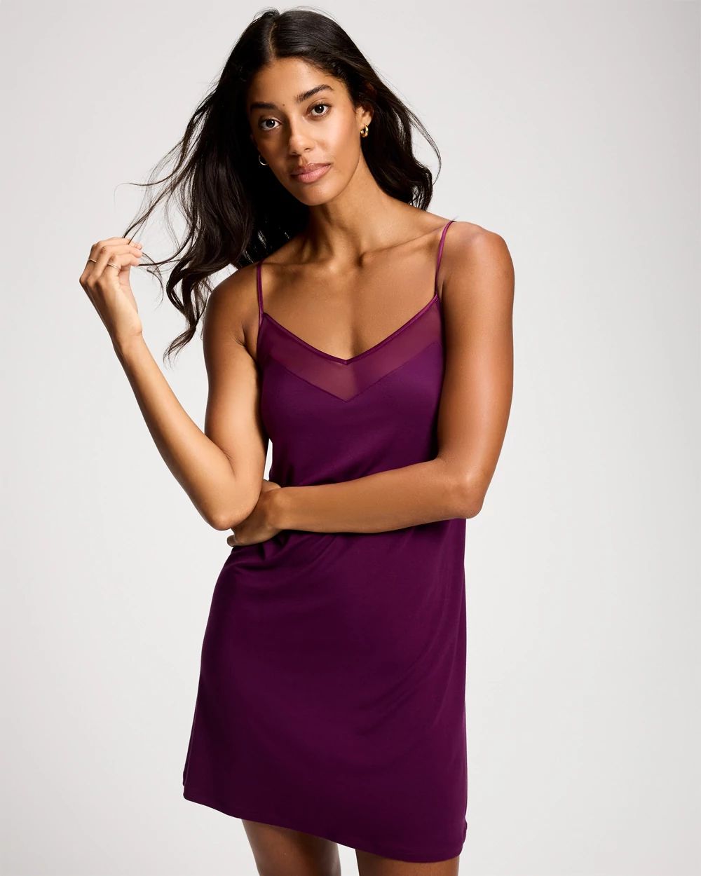 Mesh Trim Chemise