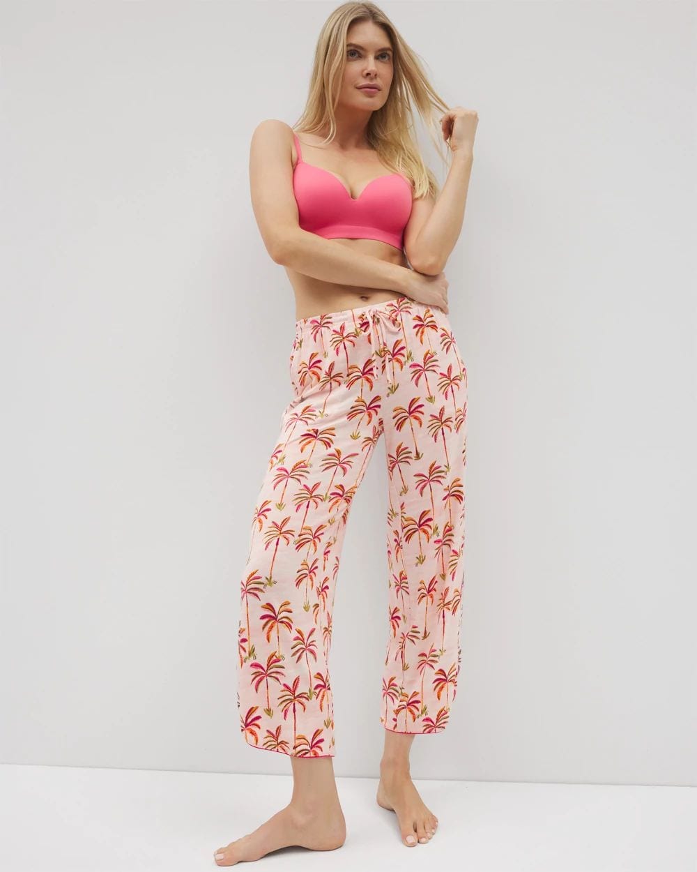 Cool Nights Piped Crop Pajama Pants