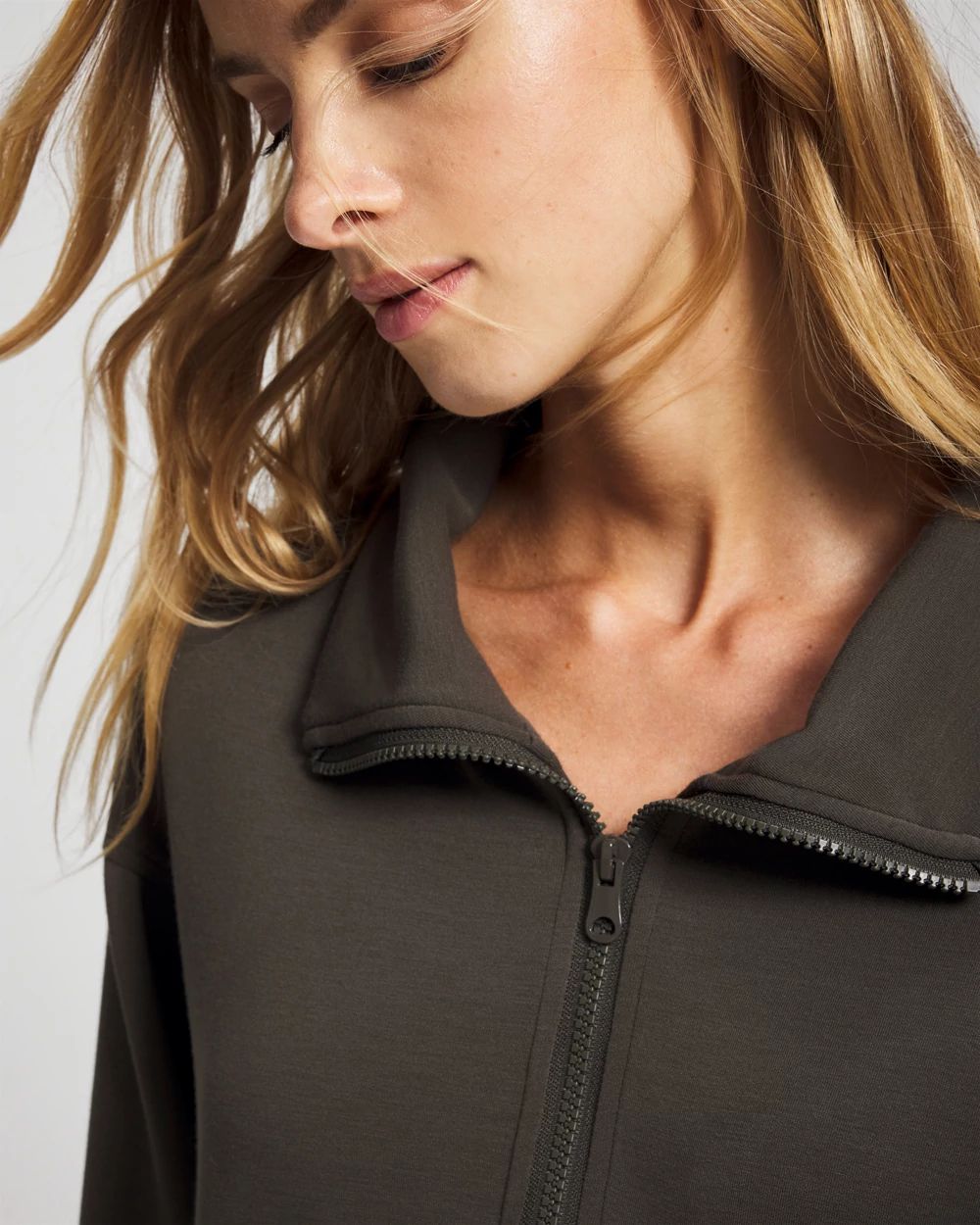 Modern Modal Quarter Zip Sweatshirt Dress