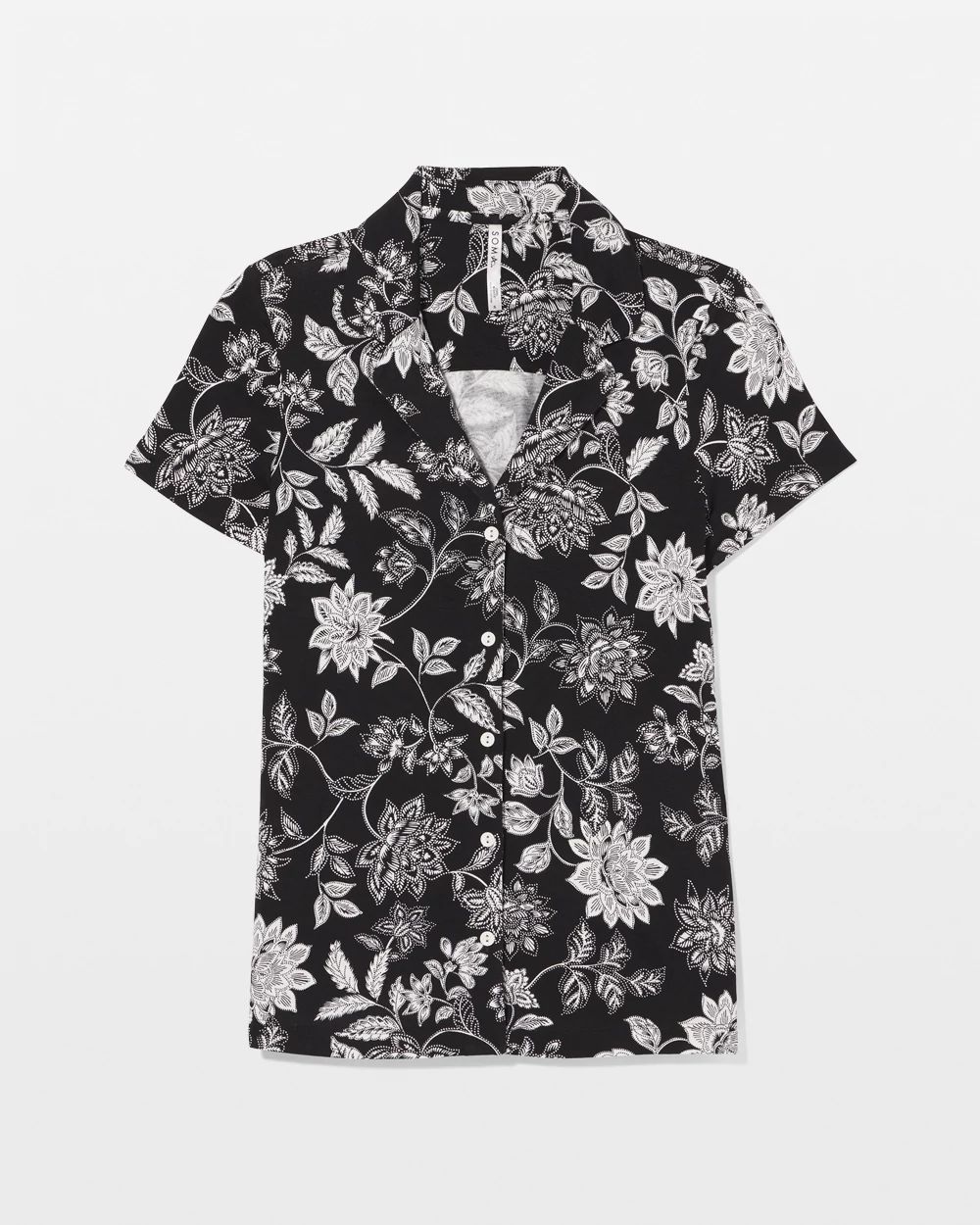 Cool Nights Short Sleeve Notch Collar Pajama Top