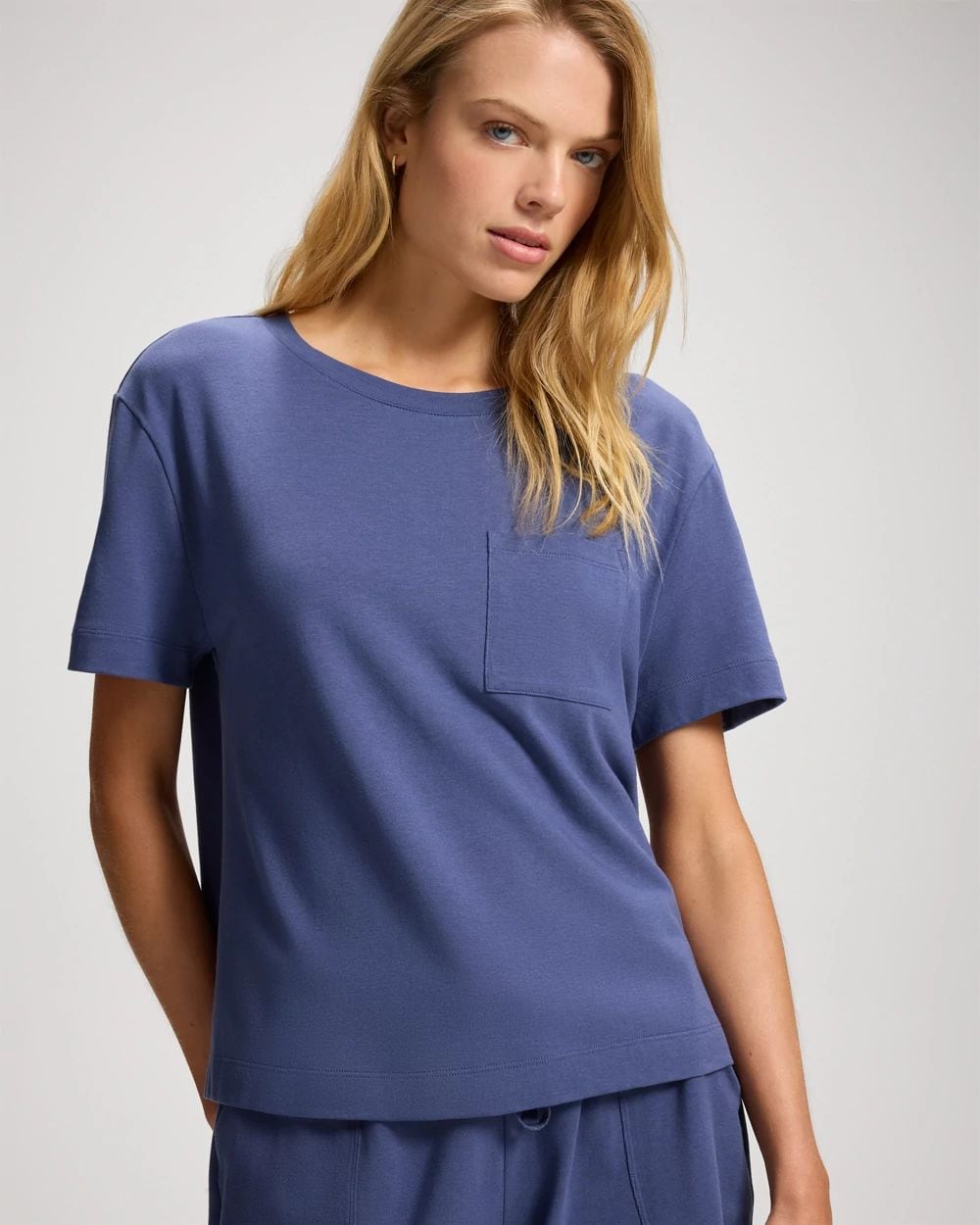 Most Loved Cotton Short-Sleeve Pocket Pajama Tee