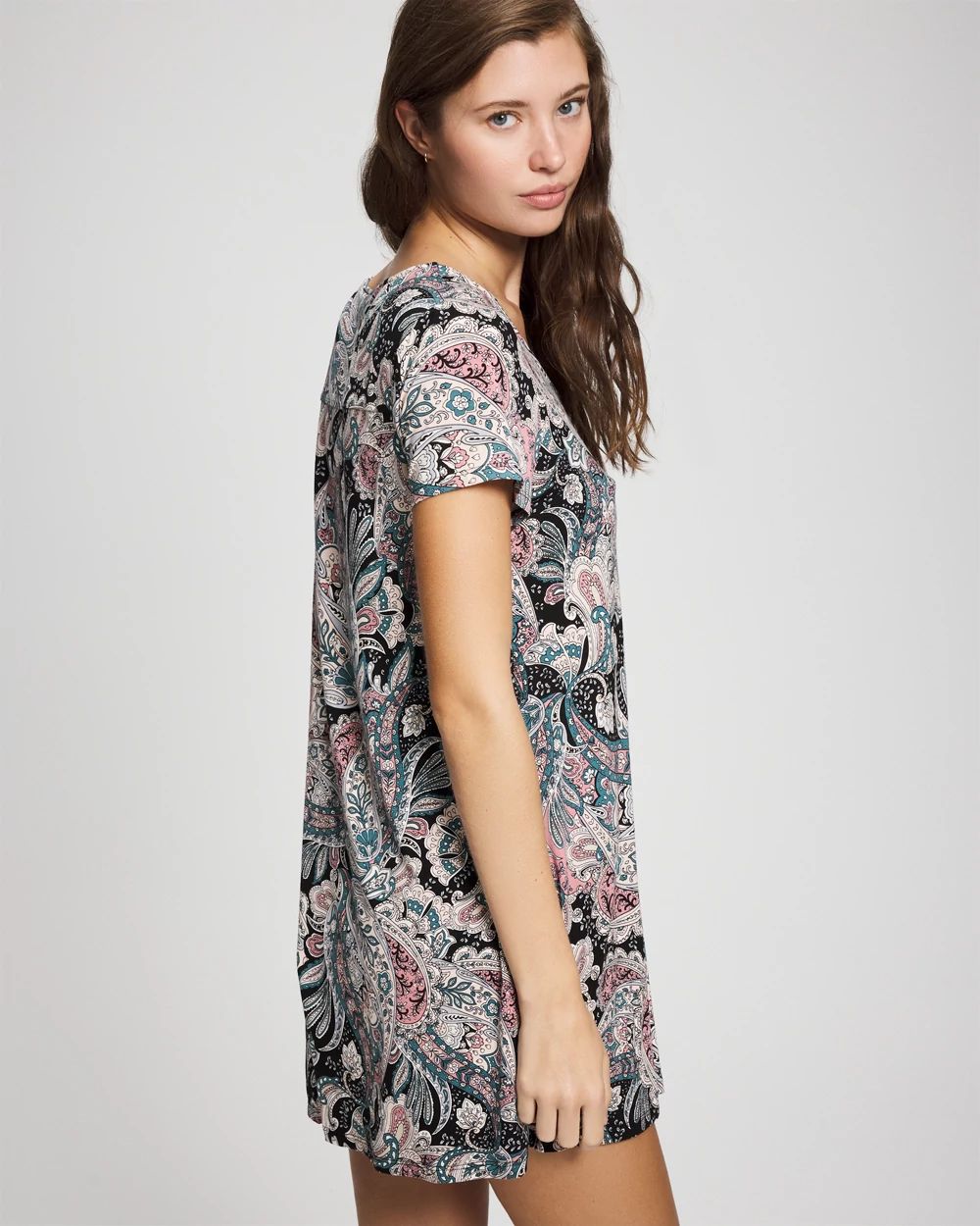 Short Sleeve Scoop Neck Sleepshirt click to view larger image.