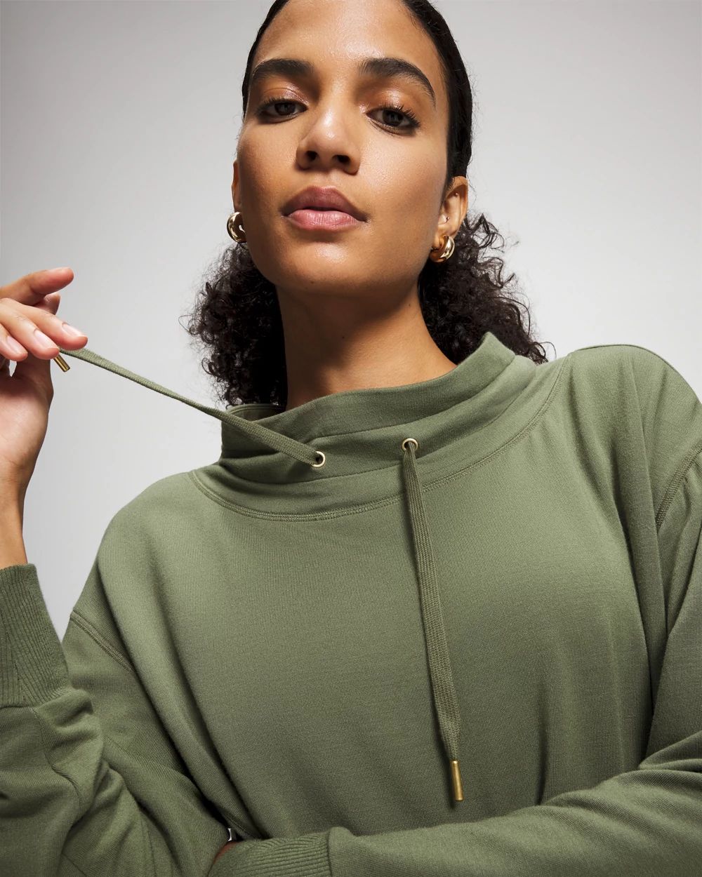 Ultrasoft Fleece Relaxed Funnel Neck Sweatshirt click to view larger image.