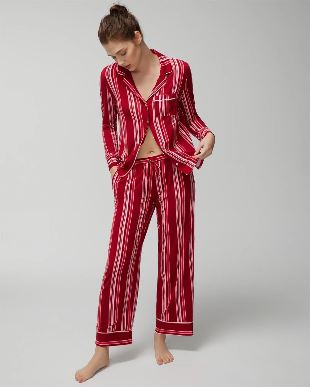 Cool Nights Long-Sleeve Notch Collar Pajama Top