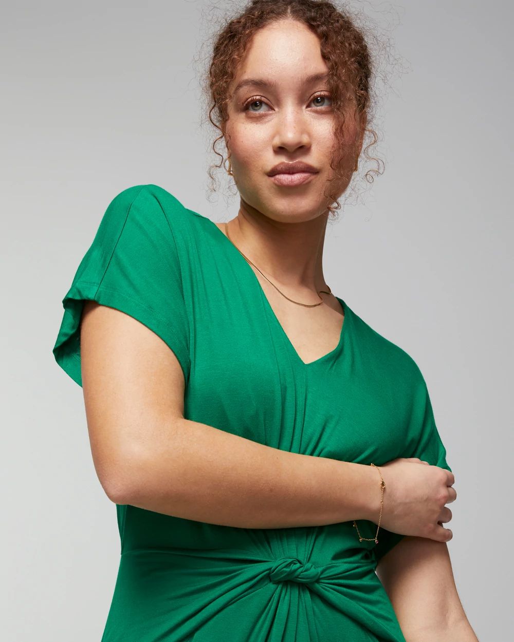 Knot Front Midi Bra Dress