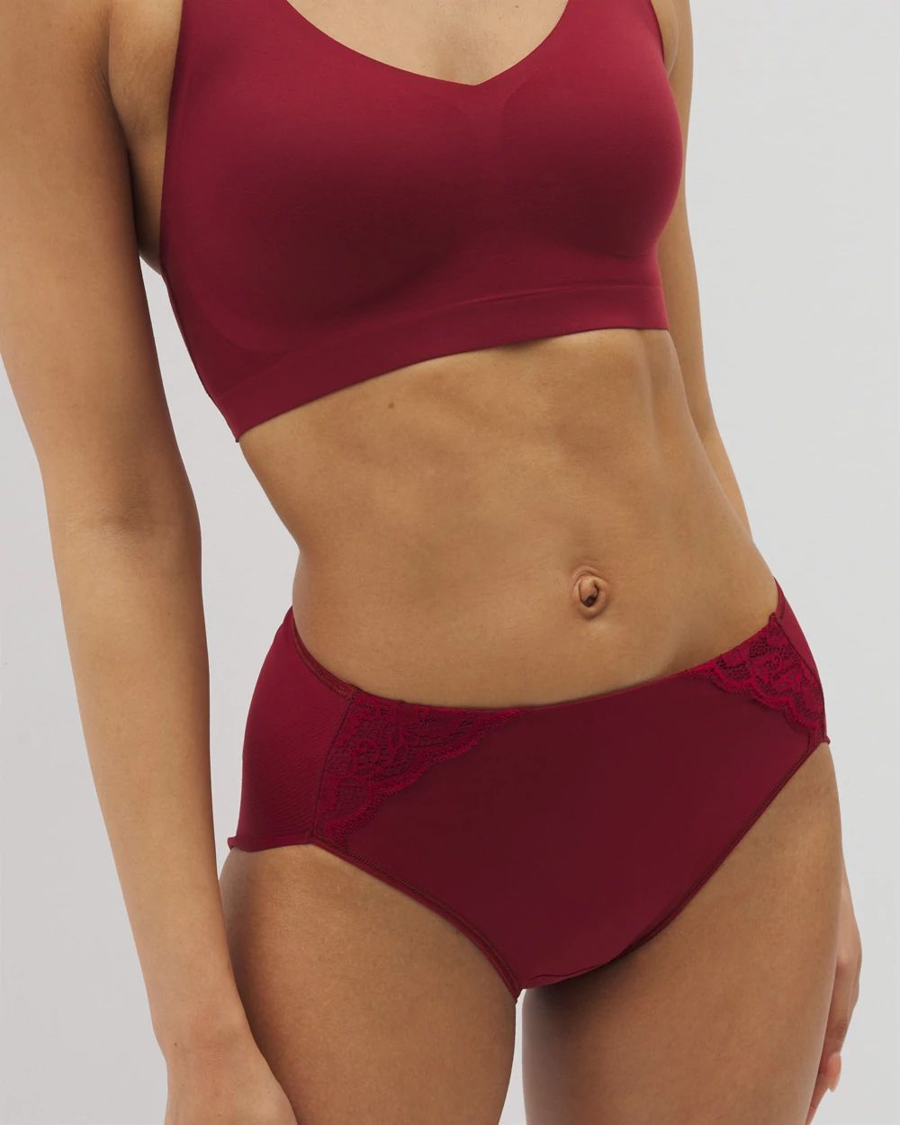 Vanishing Tummy High-Leg Brief Panty with Lace