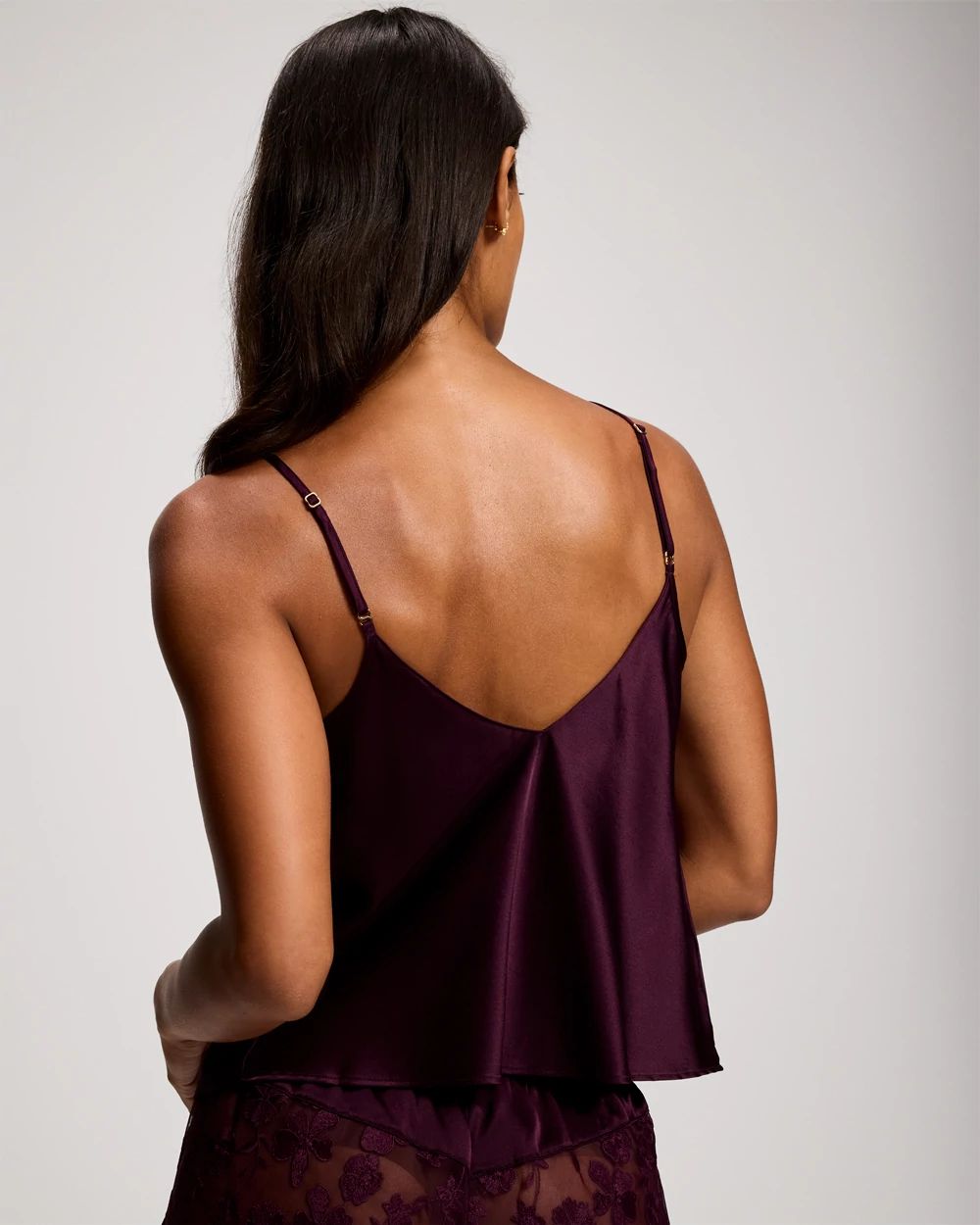 Midnight Flora Silk + Lace Cami