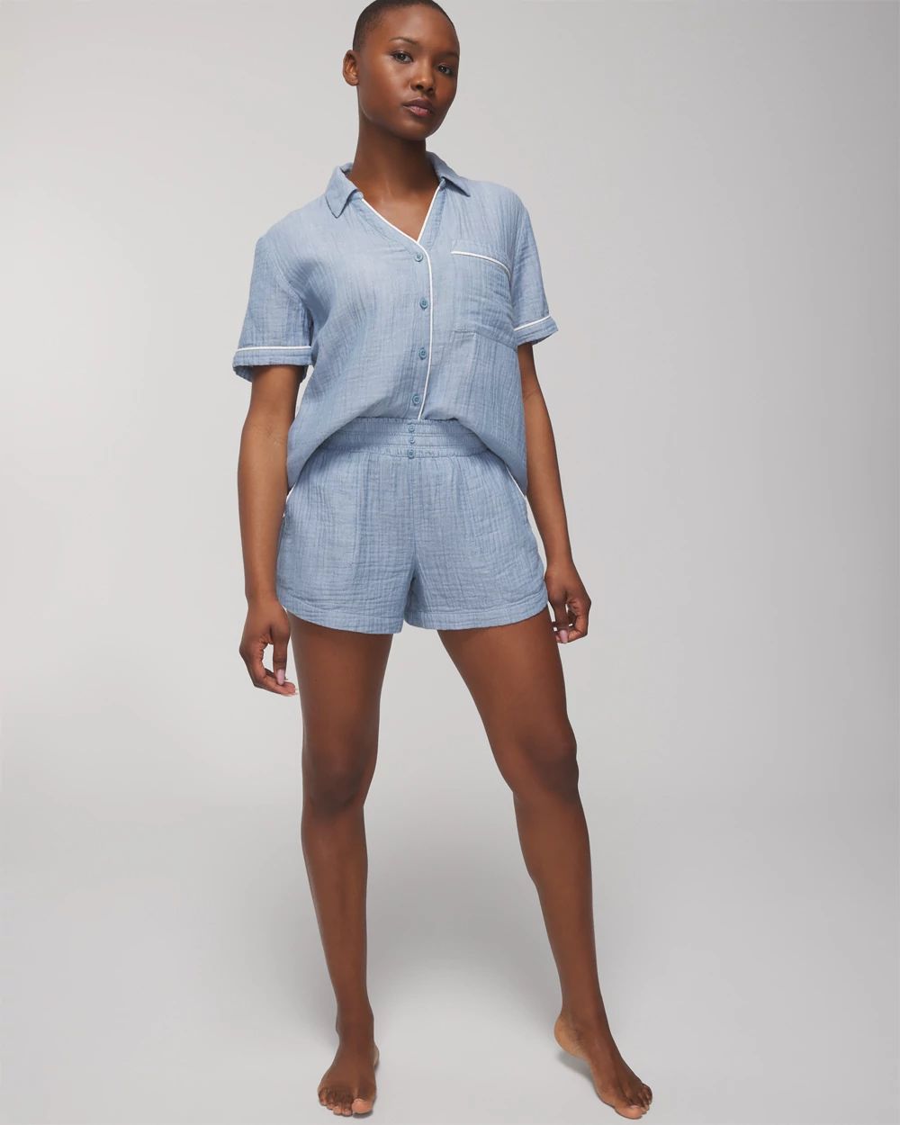 Cotton Gauze Pajama Shorts