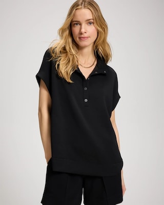 Modern Modal Quarter-Zip Short Sleeve Jacket