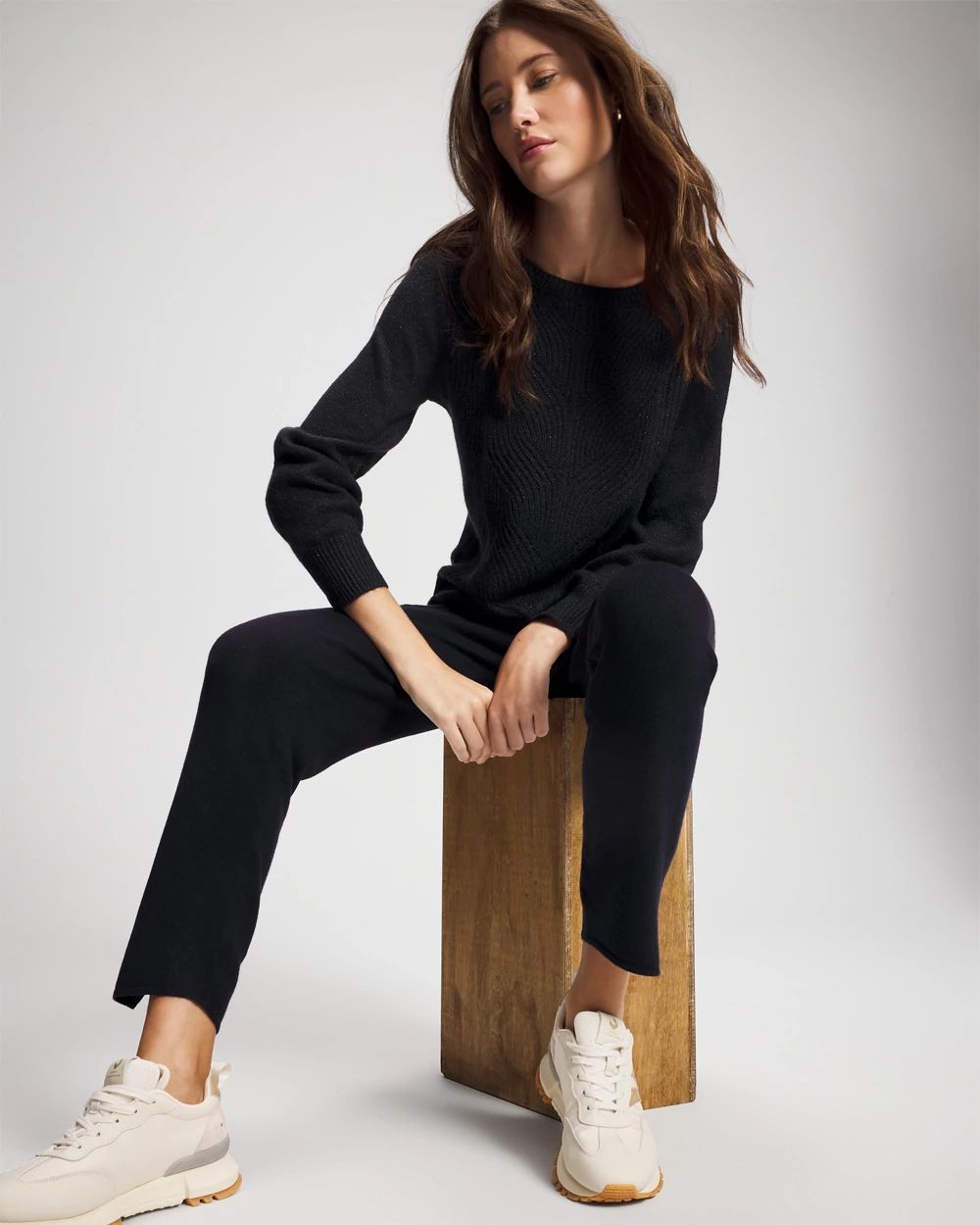 Shimmer Cable Knit Sweater click to view larger image.