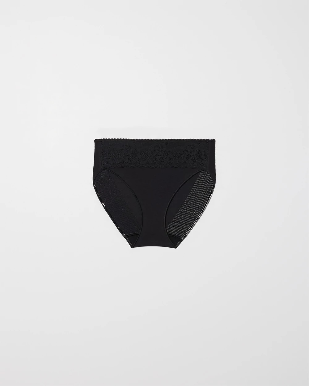 Cotton Blend High-Leg Panty with Lace
