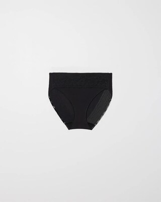Edge Cotton Blend High-Leg Panty with Lace click to view larger image.