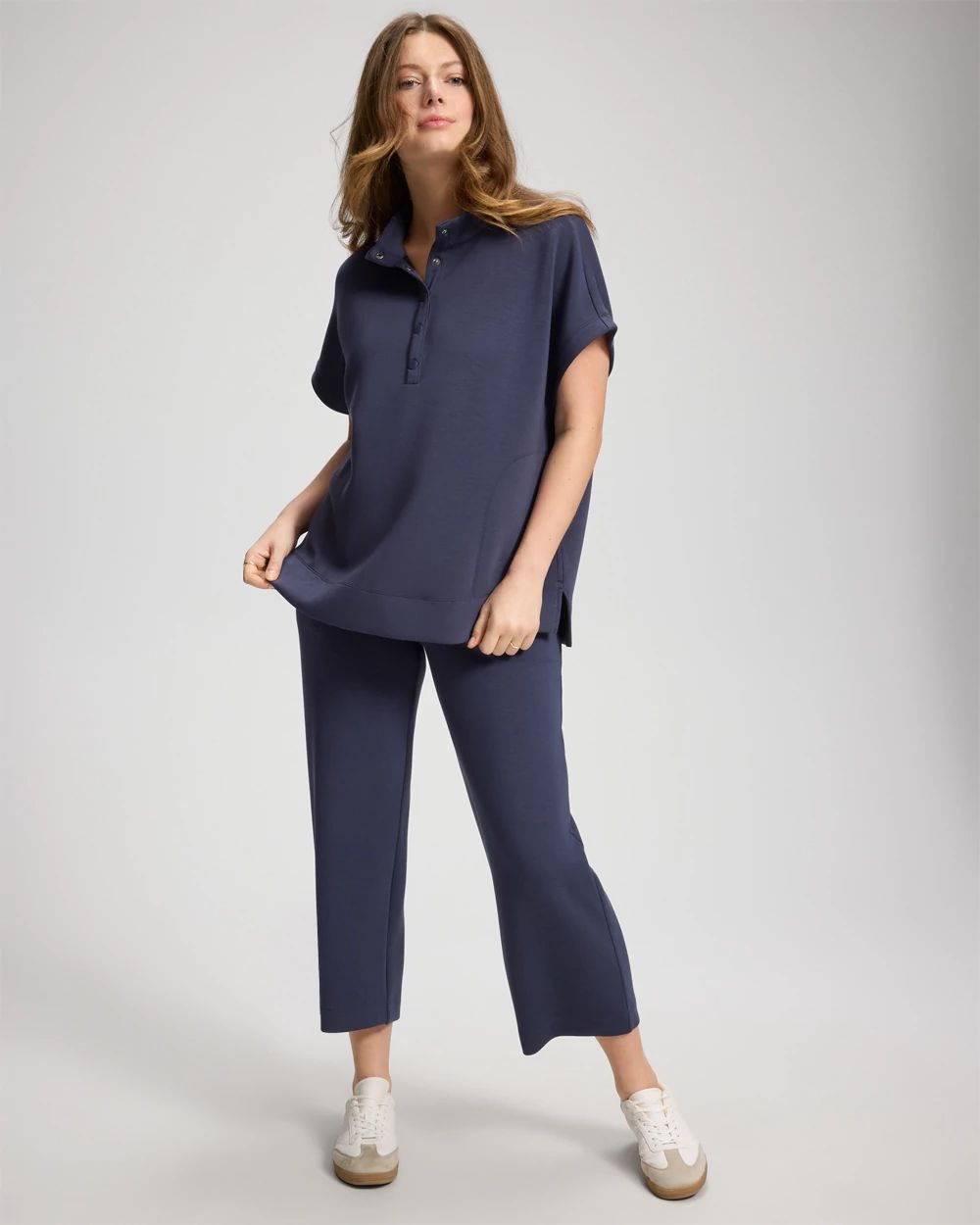 Modern Modal Quarter-Zip Short Sleeve Jacket