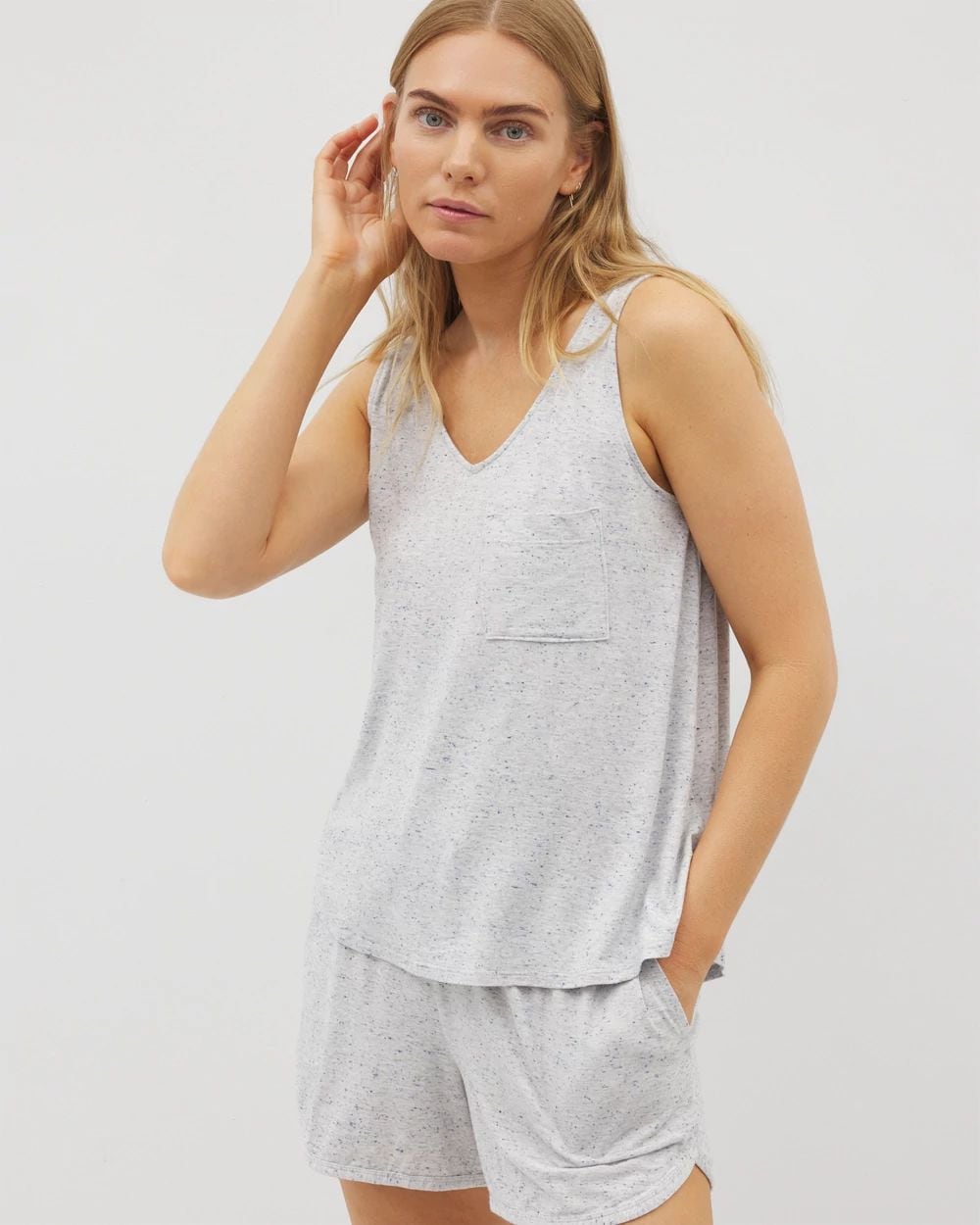 Slub V-Neck Pajama Tank