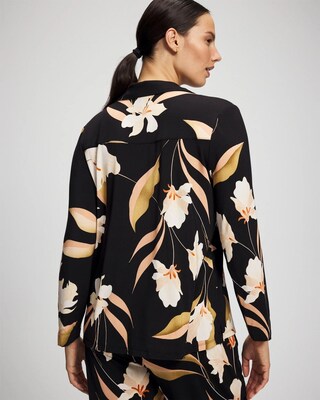 Long-Sleeve Notch Collar Pajama Top click to view larger image.