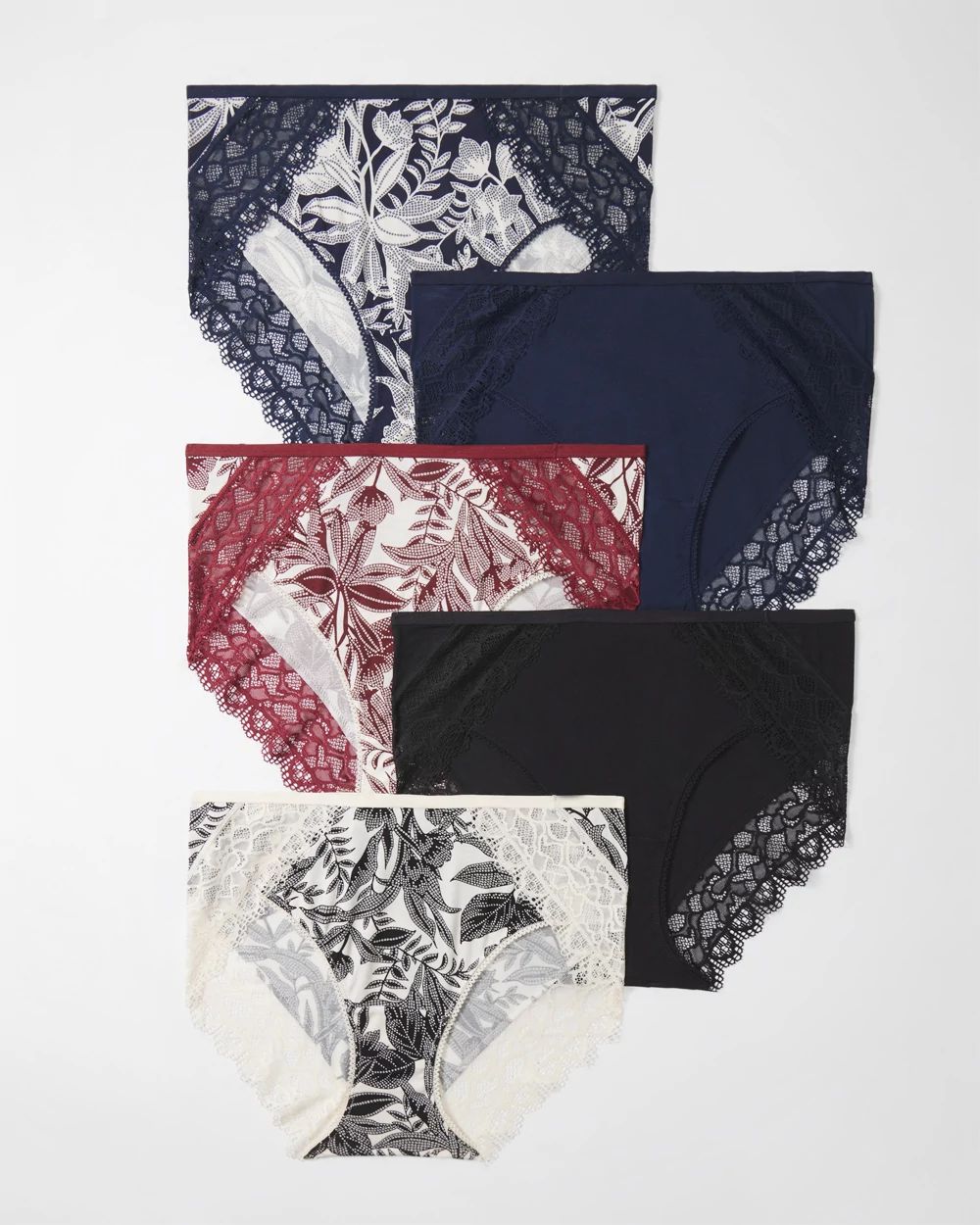 Embraceable High-Leg Panty with Enchanting Lace 5 Pack