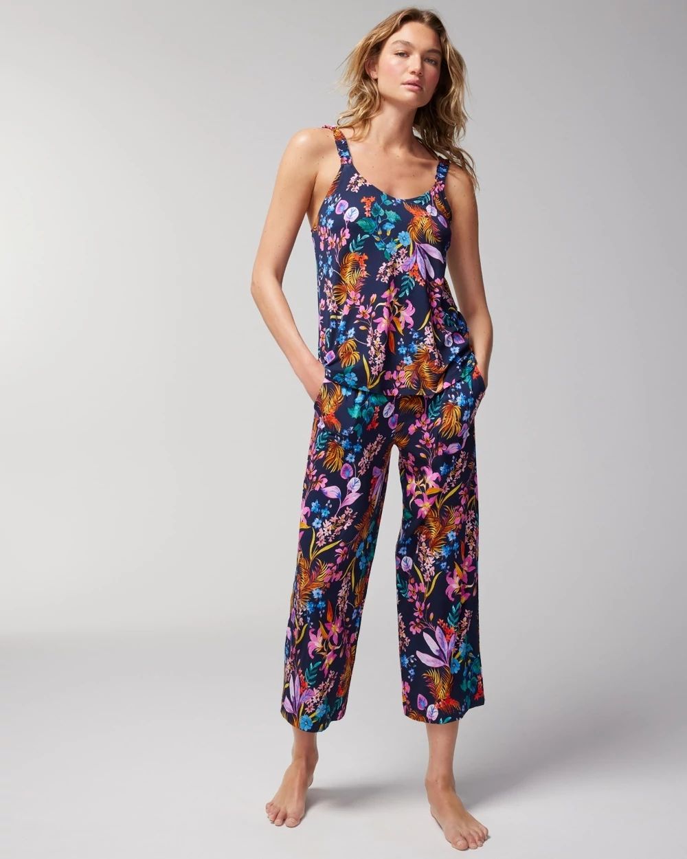 Cool Nights Mini Ruffle Pajama Cami with Shelf Bra