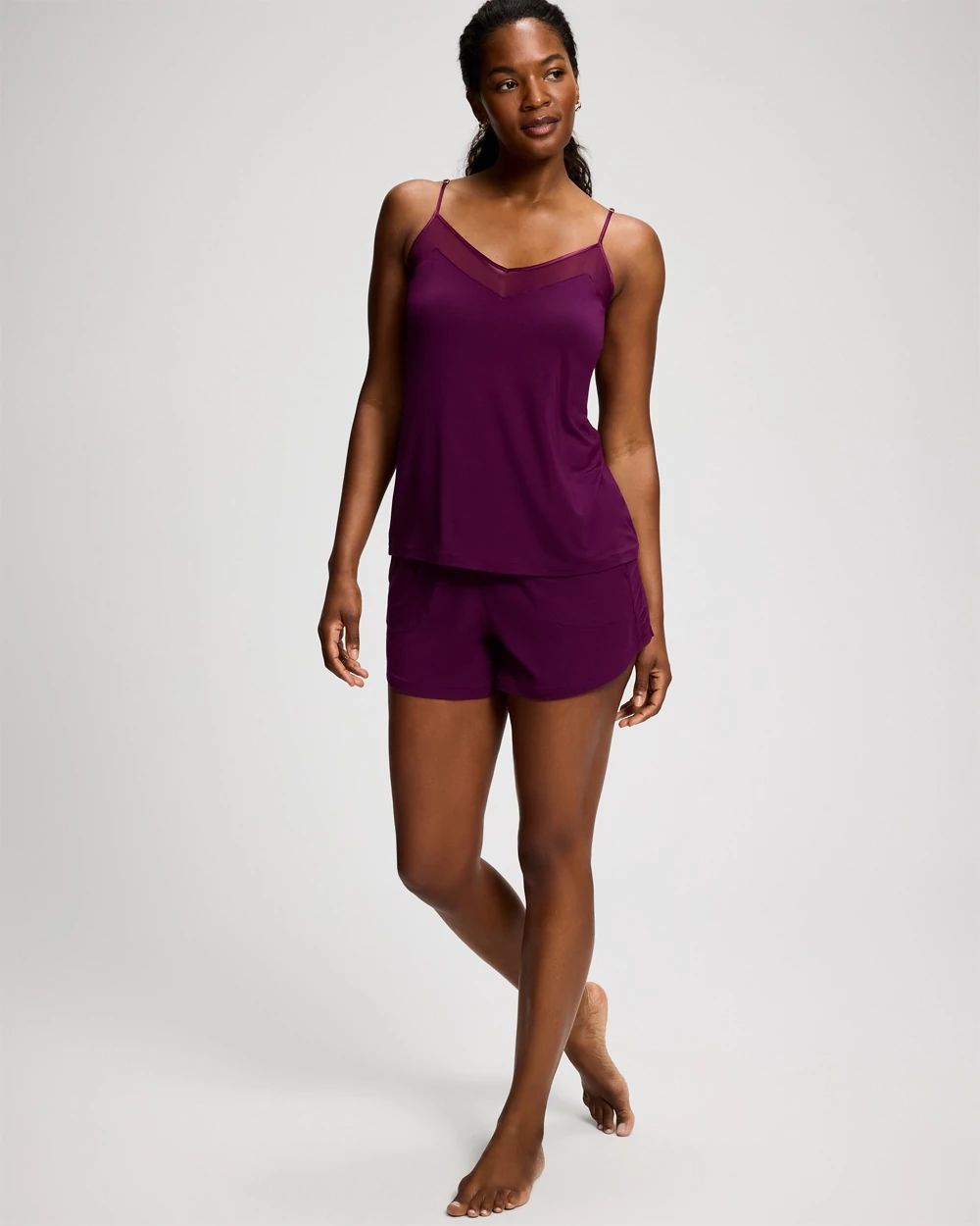 Mesh Trim Pajama Cami click to view larger image.